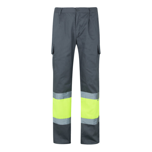VL ATHENA. Two-tone twill trousers (210g/m²), lined, multi-pocket