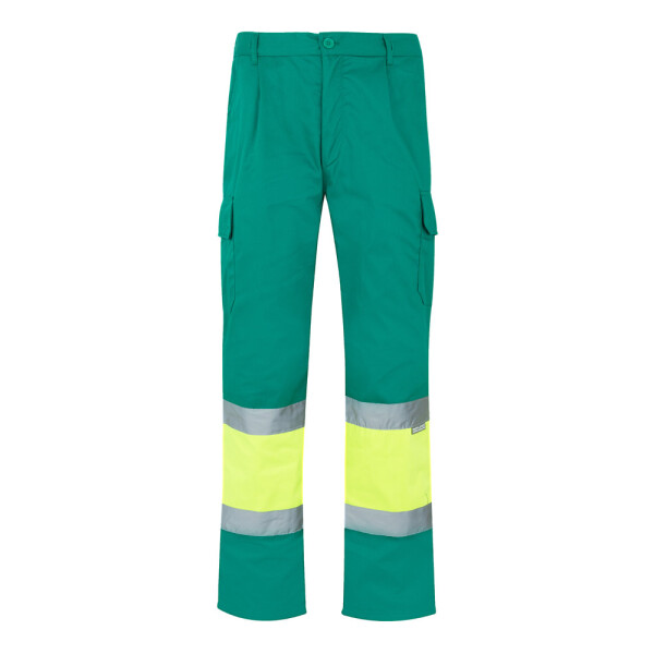 VL ATHENA. Two-tone twill trousers (210g/m²), lined, multi-pocket