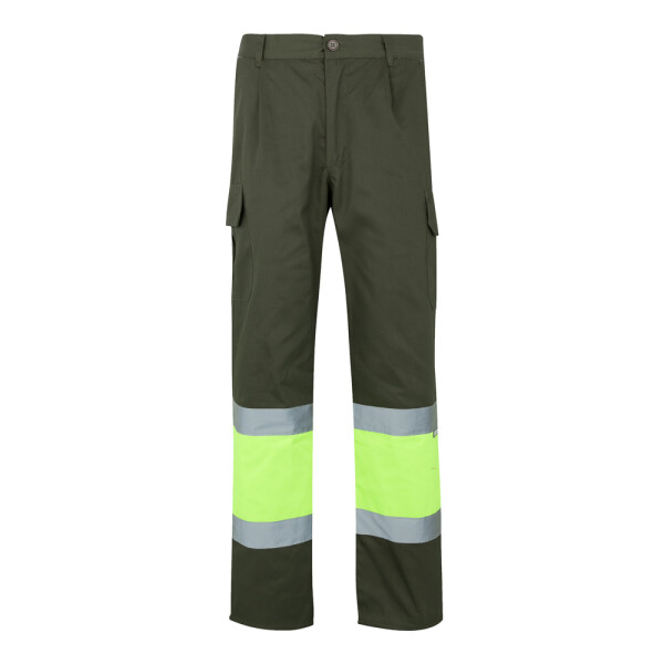 VL ATHENA. Two-tone twill trousers (210g/m²), lined, multi-pocket