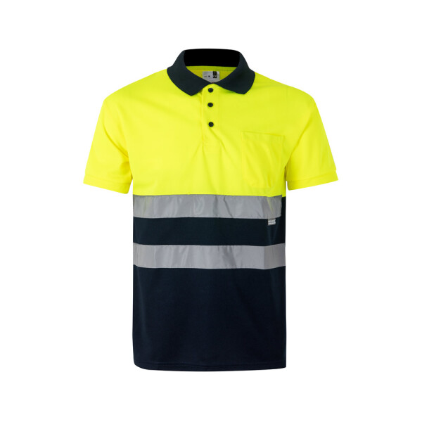 VL CUPID. Two-tone bird-eye polo shirt (160g/m²) with short sleeves, in polyester (100%)