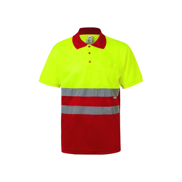 VL CUPID. Two-tone bird-eye polo shirt (160g/m²) with short sleeves, in polyester (100%)