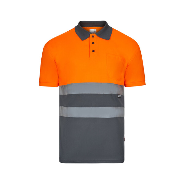 VL CUPID. Two-tone bird-eye polo shirt (160g/m²) with short sleeves, in polyester (100%)