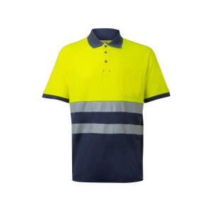 VL ACHELOUS. Two-tone piqué polo shirt (150g/m²) with short sleeves, in cotton (55%) and polyester (45%) - Reklamnepredmety