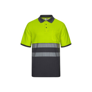 VL ACHELOUS. Two-tone piqué polo shirt (150g/m²) with short sleeves, in cotton (55%) and polyester (45%) - Reklamnepredmety
