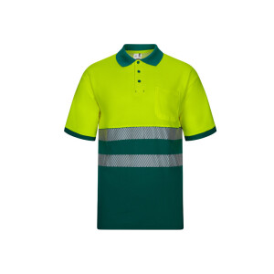 VL ACHELOUS. Two-tone piqué polo shirt (150g/m²) with short sleeves, in cotton (55%) and polyester (45%) - Reklamnepredmety
