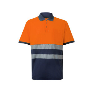 VL ACHELOUS. Two-tone piqué polo shirt (150g/m²) with short sleeves, in cotton (55%) and polyester (45%) - Reklamnepredmety