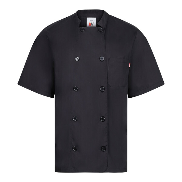 VL DURGA. Short-sleeved poplin (110g/m²) kitchen jacket in cotton (35%) and polyester (65%)