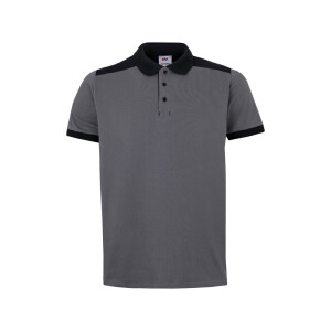 VL VELES. Two-tone stretch piqué polo shirt (200g/m²) with short sleeves, in polyester (96%) and elastane (4%) - Reklamnepredmety