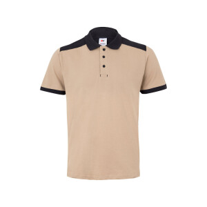VL VELES. Two-tone stretch piqué polo shirt (200g/m²) with short sleeves, in polyester (96%) and elastane (4%) - Reklamnepredmety