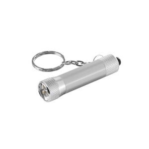 RE-LERGAN. Aluminium keyring (92% recycled) with 3-light LED torch - Reklamnepredmety