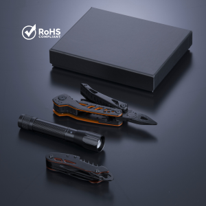 OPTIMA SET II: MULTITOOL, POCKET KNIFE, AND MEDIUM FLASHLIGHT - Reklamnepredmety