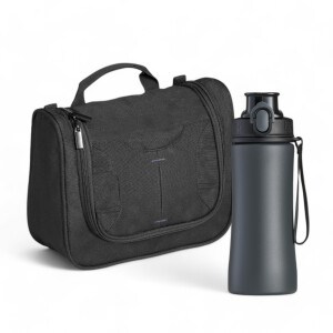 PRIMO SET III: STEEL BOTTLE AND COSMETIC BAG - Reklamnepredmety