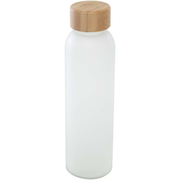 Lume bottle, 500 ml, made of frosted soda-lime glass with bamboo lid