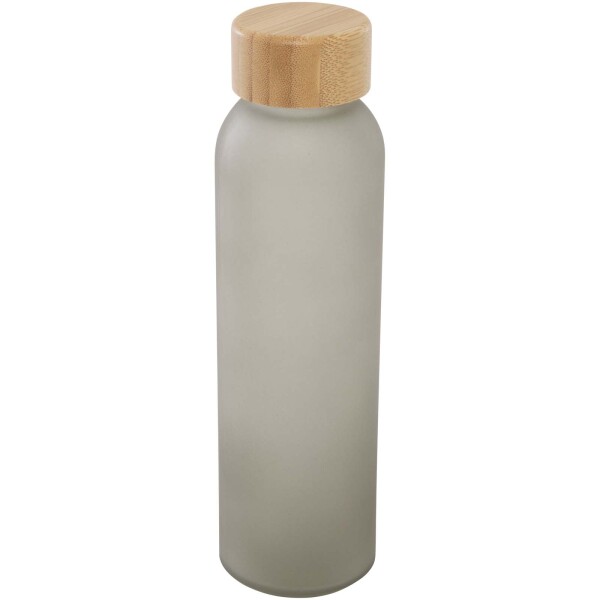 Lume bottle, 500 ml, made of frosted soda-lime glass with bamboo lid