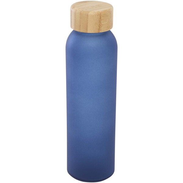 Lume bottle, 500 ml, made of frosted soda-lime glass with bamboo lid