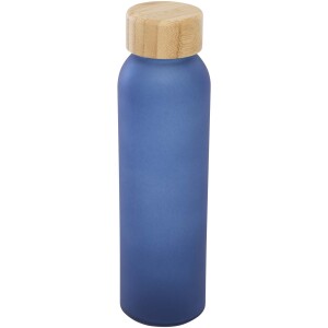 Lume bottle, 500 ml, made of frosted soda-lime glass with bamboo lid - Reklamnepredmety