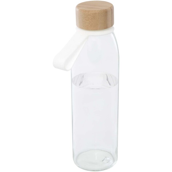 Porto glass water bottle with 500 ml capacity, silicone handle and bamboo lid