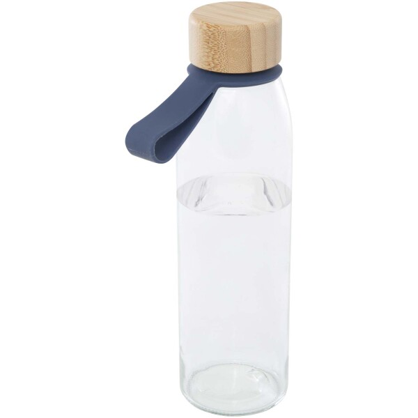Porto glass water bottle with 500 ml capacity, silicone handle and bamboo lid