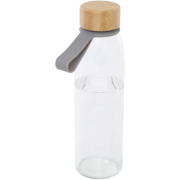 Porto glass water bottle with 500 ml capacity, silicone handle and bamboo lid