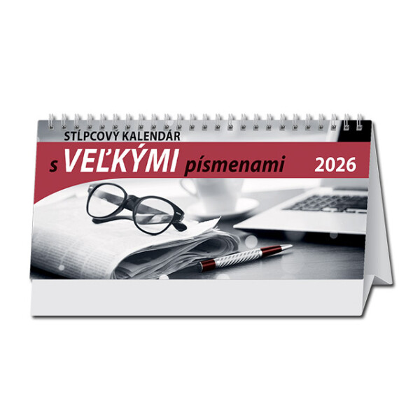 Desk Calendar Column Calendar with Large Letters 2026