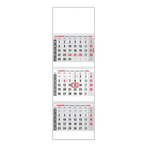 Planning calendar KLASIK 3M gray 2026 - Reklamnepredmety