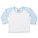 LW025 Long Sleeved Baseball T Shirt - LW025-White-Pale-Blue - variant Ls 1000128029