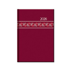 Weekly diary A5 FOLK red 2026 - Reklamnepredmety