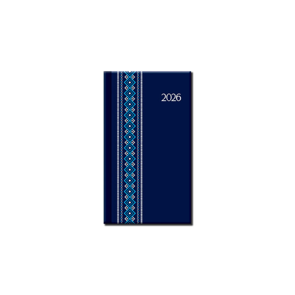 Mini diary A6 FOLK blue 2026