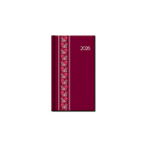 Mini diary A6 FOLK red 2026 - Reklamnepredmety