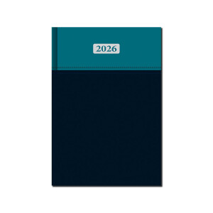 Daily diary A5 MILANO turquoise-black 2026 - Reklamnepredmety