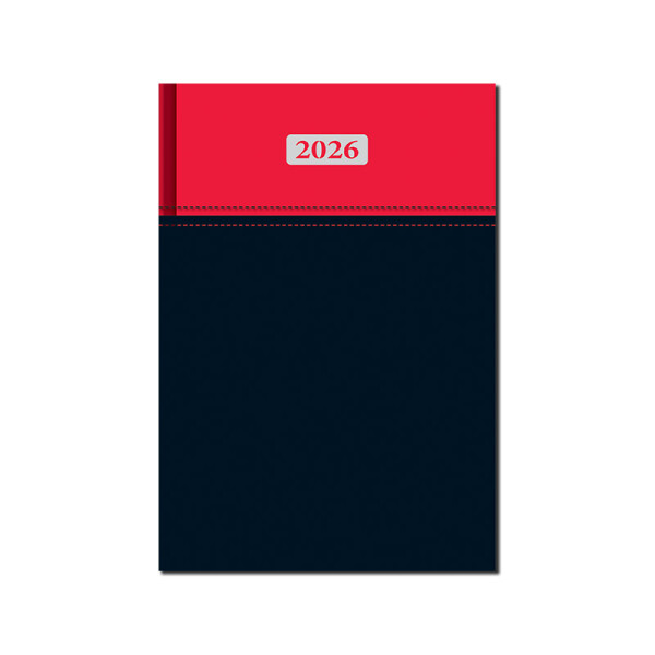 Daily diary A5 MILANO red-black 2026