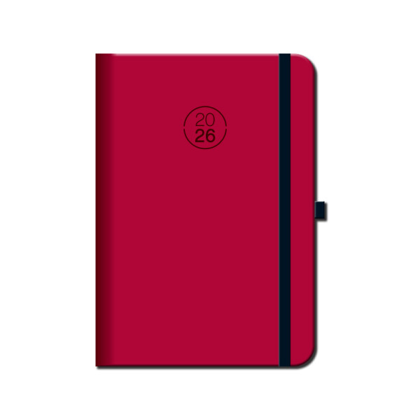 Daily diary A5 FLORENCIA red with elastic band 2026