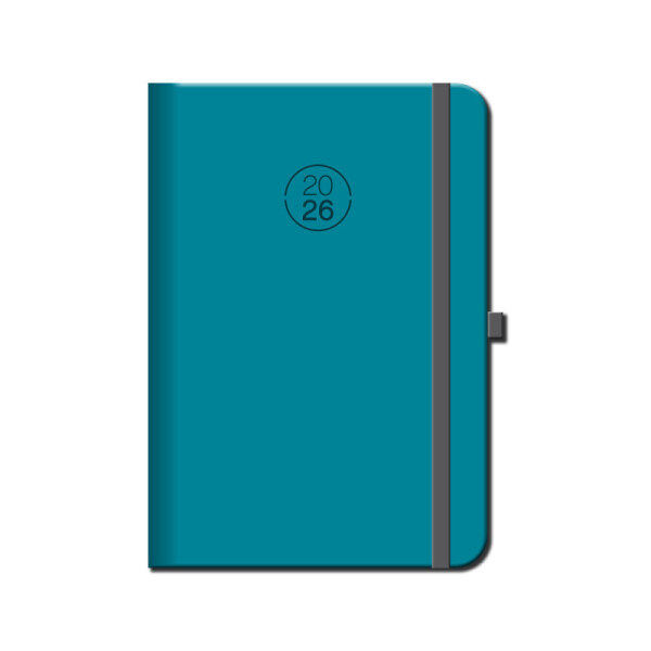 Daily diary A5 FLORENCIA turquoise with elastic band 2026