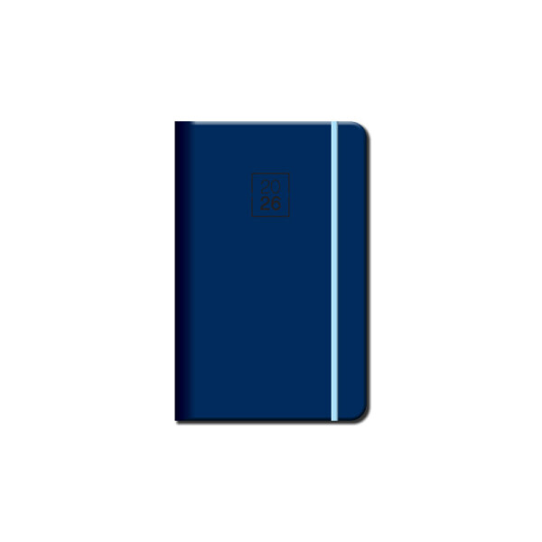 Mini diary A6 FLORENCIA navy with elastic band 2026