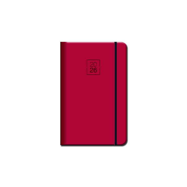 Mini diary A6 FLORENCIA red with elastic band 2026