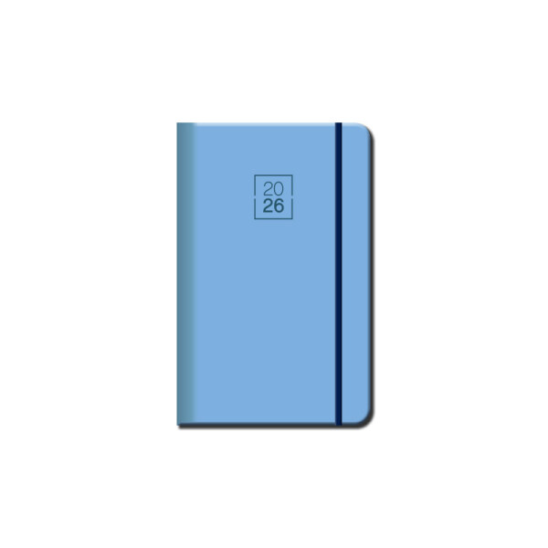Mini diary A6 FLORENCIA light blue with elastic band 2026