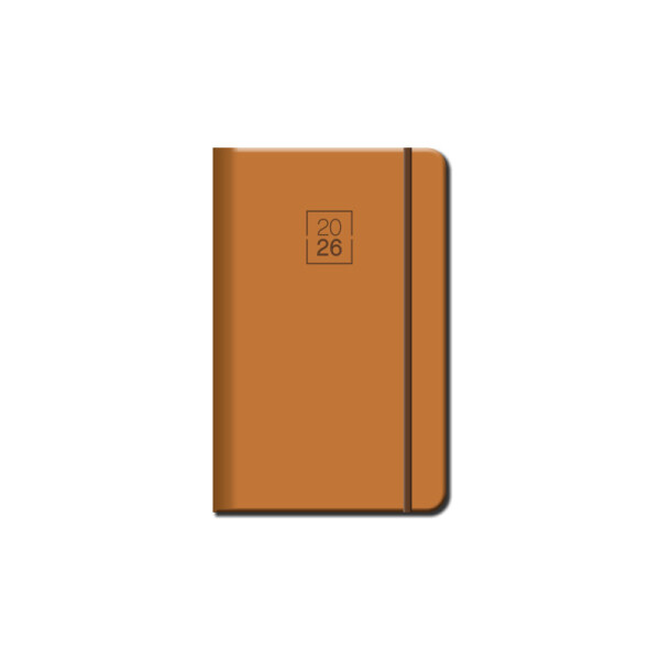 Mini diary A6 FLORENCIA brown with elastic band 2026