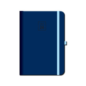 Weekly diary A5 FLORENCIA navy with elastic band 2026 - Reklamnepredmety