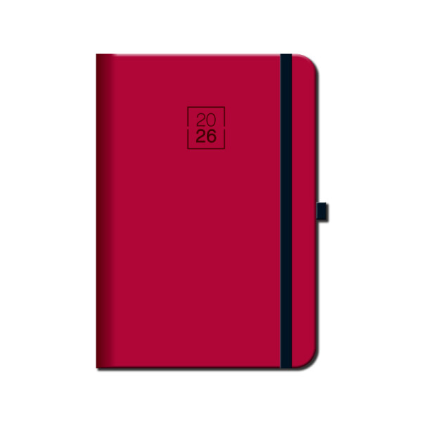 Weekly diary A5 FLORENCIA red with elastic band 2026