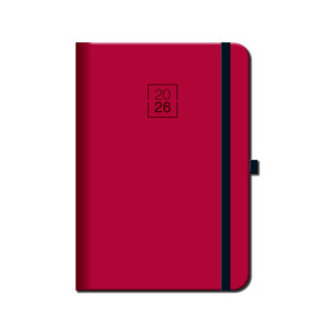 Weekly diary A5 FLORENCIA red with elastic band 2026 - Reklamnepredmety