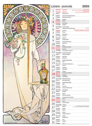 Calendar Alphonse Mucha - Reklamnepredmety