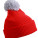 MB7967 Pompon Hat with Brim - MB7967-Tomato-Silver - variant Ls 1000129096