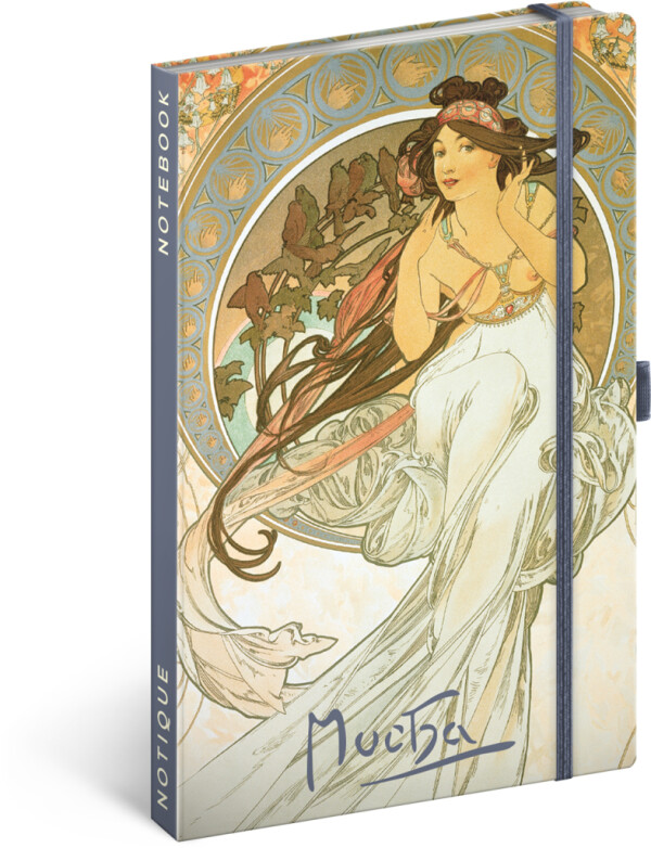 NOTIQUE Notes Alfons Mucha – Music, lined, 13 x 21 cm