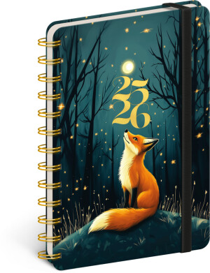 NOTIQUE Spiral 18-month diary Petito – Fox 2025/2026, 13 x 18 cm - Reklamnepredmety