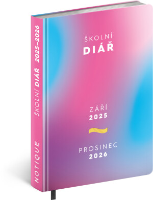NOTIQUE School Diary Pink (September 2025 – December 2026), 9.8 x 14.5 cm CZ - Reklamnepredmety