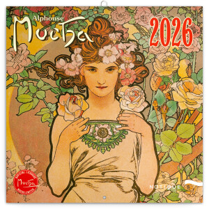 NOTIQUE Notepad Alfons Mucha 2026, 30 x 30 cm - Reklamnepredmety
