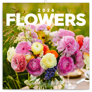 NOTIQUE Notepad Flowers 2026, 30 x 30 cm - Reklamnepredmety