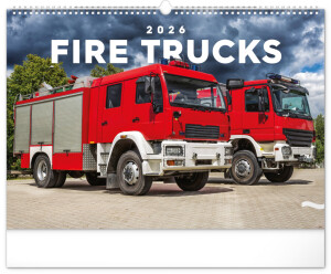 NOTIQUE Wall Calendar Fire Trucks 2026, 48 x 33 cm - Reklamnepredmety