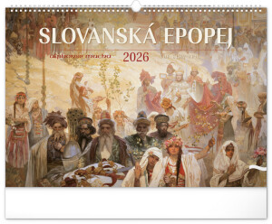 NOTIQUE Wall calendar Slavic Epic – Alfons Mucha 2026, 48 x 33 cm - Reklamnepredmety