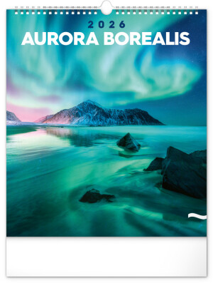 NOTIQUE Wall Calendar Northern Lights 2026, 30 x 34 cm - Reklamnepredmety